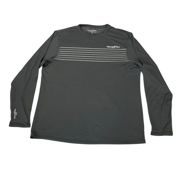 Hang Ten Men’s Long Sleeve Sun Tee, UPF 50+ Protection, Quick-Dry Gray  M - Picture 1 of 14